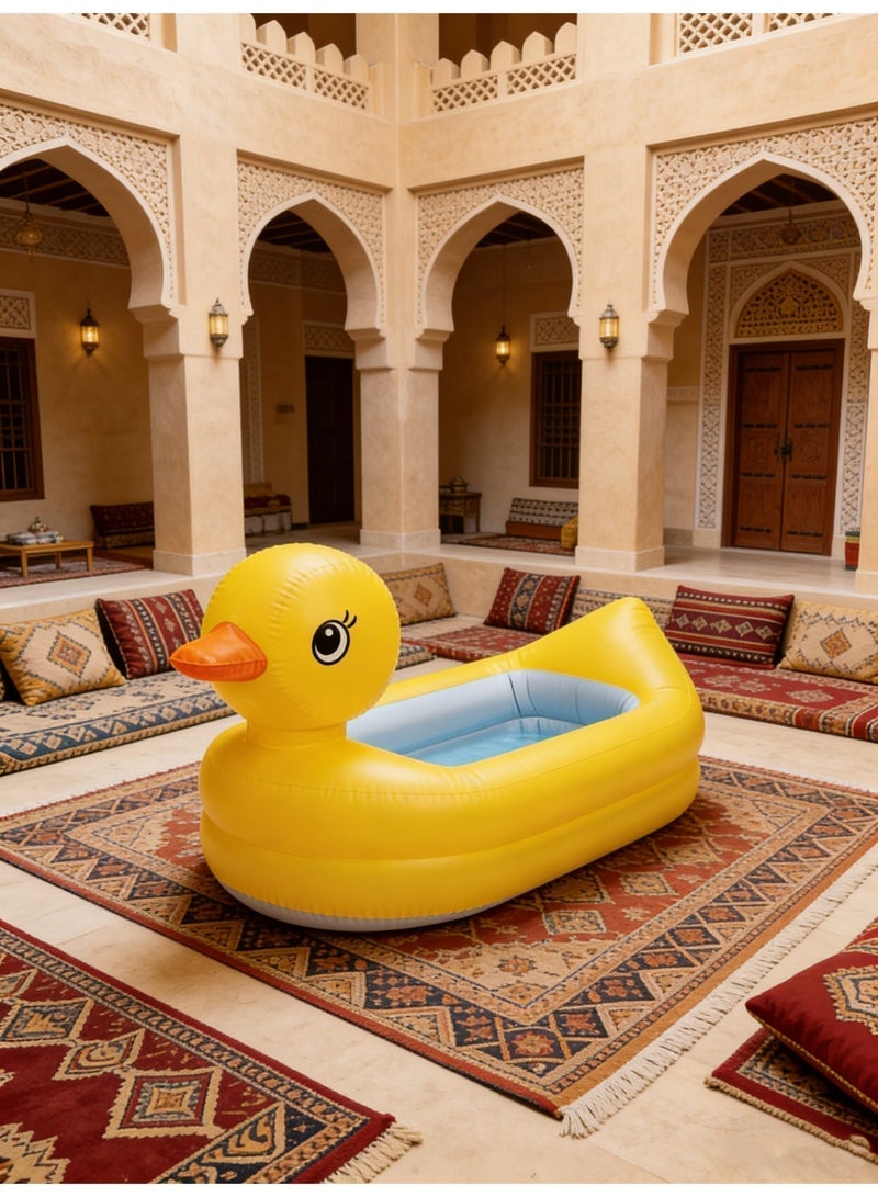 انتكس حمام سباحة دائري صغير قابل للنفخ على شكل بطة & حوض سباحة للأطفال/عوامة قابلة للنفخ الداخلية أو الخارجية للأطفال 86 × 25 سم 86x25سم - Image 4